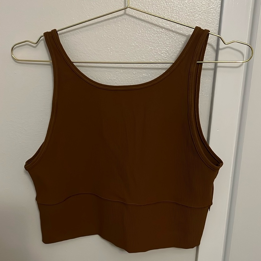 Lulu Lemon ribbed high-neck crop top